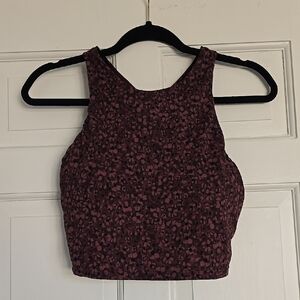 Athleta Burgundy Floral Crop Top